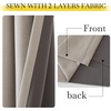 NICETOWN 2 Panels Faux Linen 100% Blackout Curtains for Living Room, Rod Pocket/Back Tab/Hook Belt Room Darkening Window Treatment with Liner Thermal Curtains for Bedroom, Natural, W50 x L96(100% Blackout – Angora)