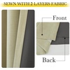 NICETOWN 2 Panels Faux Linen 100% Blackout Curtains for Living Room, Rod Pocket/Back Tab/Hook Belt Room Darkening Window Treatment with Liner Thermal Curtains for Bedroom, Natural, W50 x L96(100% Blackout – Beige)