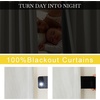NICETOWN 2 Panels Faux Linen 100% Blackout Curtains for Living Room, Rod Pocket/Back Tab/Hook Belt Room Darkening Window Treatment with Liner Thermal Curtains for Bedroom, Natural, W50 x L96(Natural White)