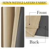 NICETOWN 2 Panels Faux Linen 100% Blackout Curtains for Living Room, Rod Pocket/Back Tab/Hook Belt Room Darkening Window Treatment with Liner Thermal Curtains for Bedroom, Natural, W50 x L96(100% Blackout – Oatmeal)