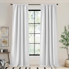 NICETOWN 2 Panels Faux Linen 100% Blackout Curtains for Living Room, Rod Pocket/Back Tab/Hook Belt Room Darkening Window Treatment with Liner Thermal Curtains for Bedroom, Natural, W50 x L96(Hook Belt | Greyish White)