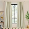 NICETOWN 2 Panels Faux Linen 100% Blackout Curtains for Living Room, Rod Pocket/Back Tab/Hook Belt Room Darkening Window Treatment with Liner Thermal Curtains for Bedroom, Natural, W50 x L96(Hook Belt | Beige)