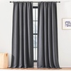 NICETOWN 2 Panels Faux Linen 100% Blackout Curtains for Living Room, Rod Pocket/Back Tab/Hook Belt Room Darkening Window Treatment with Liner Thermal Curtains for Bedroom, Natural, W50 x L96(Charcoal Gray)