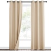 NICETOWN Sound Barrier 100% Blackout Divider Curtains 84″, Noise, Heat and Cold Blocking Drapes with Felt Fabric Lining for Noise Reducing/Nursery/Daytime Sleep/Bedroom (White, 2 PCs, 52″ Wide)(Biscotti Beige)