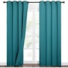 NICETOWN Sound Barrier 100% Blackout Divider Curtains 84″, Noise, Heat and Cold Blocking Drapes with Felt Fabric Lining for Noise Reducing/Nursery/Daytime Sleep/Bedroom (White, 2 PCs, 52″ Wide)(Peacock Teal)