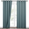 NICETOWN Sound Barrier 100% Blackout Divider Curtains 84″, Noise, Heat and Cold Blocking Drapes with Felt Fabric Lining for Noise Reducing/Nursery/Daytime Sleep/Bedroom (White, 2 PCs, 52″ Wide)(Greyish Blue)