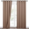 NICETOWN Sound Barrier 100% Blackout Divider Curtains 84″, Noise, Heat and Cold Blocking Drapes with Felt Fabric Lining for Noise Reducing/Nursery/Daytime Sleep/Bedroom (White, 2 PCs, 52″ Wide)(Cappuccino)