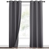 NICETOWN Sound Barrier 100% Blackout Divider Curtains 84″, Noise, Heat and Cold Blocking Drapes with Felt Fabric Lining for Noise Reducing/Nursery/Daytime Sleep/Bedroom (White, 2 PCs, 52″ Wide)(Grey)
