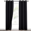 NICETOWN Sound Barrier 100% Blackout Divider Curtains 84″, Noise, Heat and Cold Blocking Drapes with Felt Fabric Lining for Noise Reducing/Nursery/Daytime Sleep/Bedroom (White, 2 PCs, 52″ Wide)(Black)