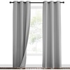 NICETOWN Sound Barrier 100% Blackout Divider Curtains 84″, Noise, Heat and Cold Blocking Drapes with Felt Fabric Lining for Noise Reducing/Nursery/Daytime Sleep/Bedroom (White, 2 PCs, 52″ Wide)(Silver Grey)