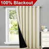 NICETOWN Total Shade Patio Door Curtain, Heavy-Duty Full Light Shading Sliding Door Drape Room Divider Curtain, Vertical Blinds for Window（1 Panels, 100 inches Wide x 84 inches Long, Gray(Beige)