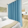 NICETOWN Total Shade Patio Door Curtain, Heavy-Duty Full Light Shading Sliding Door Drape Room Divider Curtain, Vertical Blinds for Window（1 Panels, 100 inches Wide x 84 inches Long, Gray(Teal Blue)