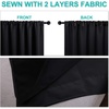 NICETOWN White Blackout Curtains 52 x 84 inches Long 2 Panels for Bedroom(Black)