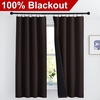 NICETOWN White Blackout Curtains 52 x 84 inches Long 2 Panels for Bedroom(Brown)