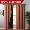 NICETOWN White Blackout Curtains 52 x 84 inches Long 2 Panels for Bedroom(Burnt Orange)