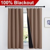 NICETOWN White Blackout Curtains 52 x 84 inches Long 2 Panels for Bedroom(Cappuccino)