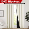 NICETOWN White Blackout Curtains 52 x 84 inches Long 2 Panels for Bedroom(Cream Beige)