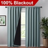 NICETOWN White Blackout Curtains 52 x 84 inches Long 2 Panels for Bedroom(Greyish Blue)