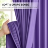 NICETOWN White Blackout Curtains 52 x 84 inches Long 2 Panels for Bedroom(Lilac Purple)