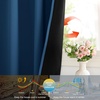 NICETOWN White Blackout Curtains 52 x 84 inches Long 2 Panels for Bedroom(Moroccan Blue)