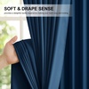 NICETOWN White Blackout Curtains 52 x 84 inches Long 2 Panels for Bedroom(Moroccan Blue)