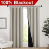 NICETOWN White Blackout Curtains 52 x 84 inches Long 2 Panels for Bedroom(Natural)