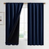 NICETOWN White Blackout Curtains 52 x 84 inches Long 2 Panels for Bedroom(Navy)