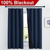 NICETOWN White Blackout Curtains 52 x 84 inches Long 2 Panels for Bedroom(Navy)
