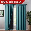 NICETOWN White Blackout Curtains 52 x 84 inches Long 2 Panels for Bedroom(Peacock Teal)