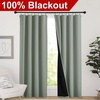 NICETOWN White Blackout Curtains 52 x 84 inches Long 2 Panels for Bedroom(Sage Green)
