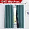 NICETOWN White Blackout Curtains 52 x 84 inches Long 2 Panels for Bedroom(Sea Teal)