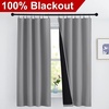 NICETOWN White Blackout Curtains 52 x 84 inches Long 2 Panels for Bedroom(Silver Grey)