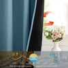 NICETOWN White Blackout Curtains 52 x 84 inches Long 2 Panels for Bedroom(Smoky Blue)