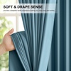 NICETOWN White Blackout Curtains 52 x 84 inches Long 2 Panels for Bedroom(Smoky Blue)