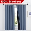 NICETOWN White Blackout Curtains 52 x 84 inches Long 2 Panels for Bedroom(Stone Blue)