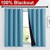 NICETOWN White Blackout Curtains 52 x 84 inches Long 2 Panels for Bedroom(Teal Blue)