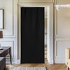 NICETOWN 100% Blackout Linen Curtain for Patio Sliding Door W100 x L84 in(Black（with Adjustable Ceiling Track))