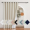 NICETOWN 100% Blackout Linen Curtain for Patio Sliding Door W100 x L84 in(Champagne)