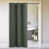 NICETOWN 100% Blackout Linen Curtain for Patio Sliding Door W100 x L84 in(Dark Mallard)