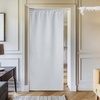 NICETOWN 100% Blackout Linen Curtain for Patio Sliding Door W100 x L84 in(Greyish White（with Adjustable Ceiling Track))