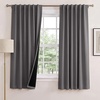 NICETOWN 100% Blackout Window Curtain Panels, Cold and Full Light Blocking Drapes with Black Liner for Nursery, 84 Inches Drop Thermal Insulated Draperies (Pure White, 2 Pieces, 52 inches Wide)(Grey)