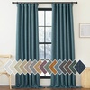 NICETOWN 2 Panels Faux Linen 100% Blackout Curtains for Living Room, Rod Pocket/Back Tab/Hook Belt Room Darkening Window Treatment with Liner Thermal Curtains for Bedroom, Natural, W50 x L96(Greyish Blue)