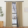 NICETOWN 2 Panels Faux Linen 100% Blackout Curtains for Living Room, Rod Pocket/Back Tab/Hook Belt Room Darkening Window Treatment with Liner Thermal Curtains for Bedroom, Natural, W50 x L96(100% Blackout – Oatmeal)