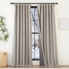 NICETOWN 2 Panels Faux Linen 100% Blackout Curtains for Living Room, Rod Pocket/Back Tab/Hook Belt Room Darkening Window Treatment with Liner Thermal Curtains for Bedroom, Natural, W50 x L96(100% Blackout – Angora)