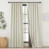NICETOWN 2 Panels Faux Linen 100% Blackout Curtains for Living Room, Rod Pocket/Back Tab/Hook Belt Room Darkening Window Treatment with Liner Thermal Curtains for Bedroom, Natural, W50 x L96(100% Blackout – Natural)