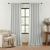 NICETOWN 2 Panels Faux Linen 100% Blackout Curtains for Living Room, Rod Pocket/Back Tab/Hook Belt Room Darkening Window Treatment with Liner Thermal Curtains for Bedroom, Natural, W50 x L96(Greyish White)