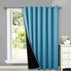 NICETOWN Total Shade Patio Door Curtain, Heavy-Duty Full Light Shading Sliding Door Drape Room Divider Curtain, Vertical Blinds for Window（1 Panels, 100 inches Wide x 84 inches Long, Gray(Teal Blue)