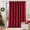 NICETOWN Total Shade Patio Door Curtain, Heavy-Duty Full Light Shading Sliding Door Drape Room Divider Curtain, Vertical Blinds for Window（1 Panels, 100 inches Wide x 84 inches Long, Gray(Christmas Red)