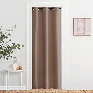 NICETOWN 100% Blackout Linen Curtain for Patio Sliding Door W100 x L84 in(Cappuccino)