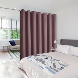 NICETOWN 100% Blackout Linen Curtain for Patio Sliding Door W100 x L84 in(Dry Rose)